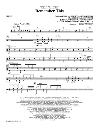 Remember This (arr. Roger Emerson) - Drums