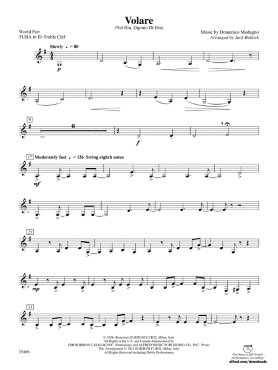 Volare: (wp) E-flat Tuba T.C.