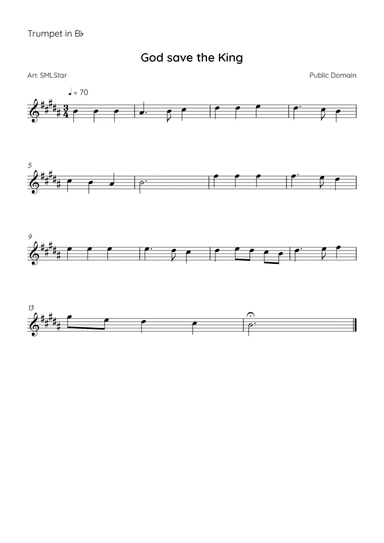 God Save the King to trumpet beginners