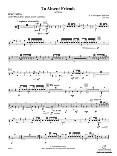 To Absent Friends: 1st Percussion
