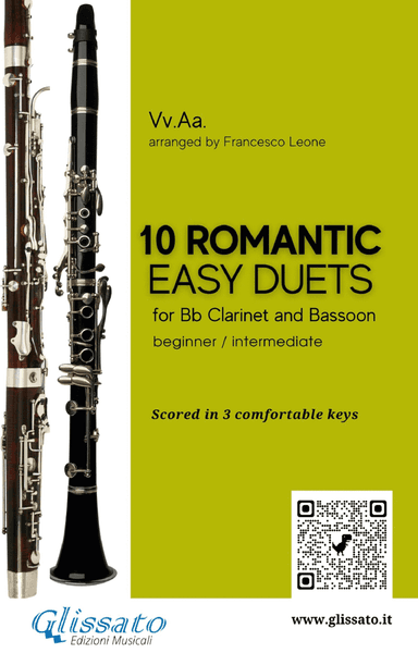 10 Romantic Easy duets for Bb Clarinet and Bassoon