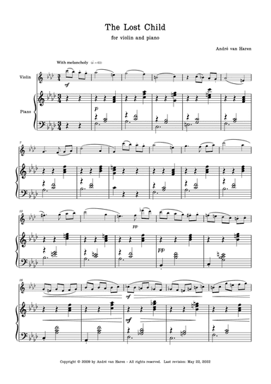 The Lost Child for violin and piano