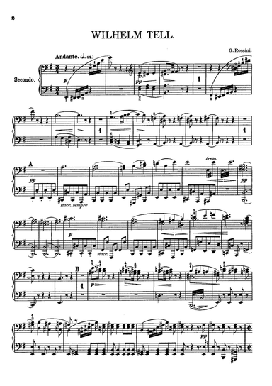 Rossini William Tell Overture, for piano duet(1 piano, 4 hands), PR822