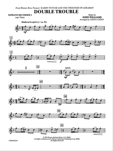 Double Trouble (from Harry Potter and the Prisoner of Azkaban): 2nd Flute