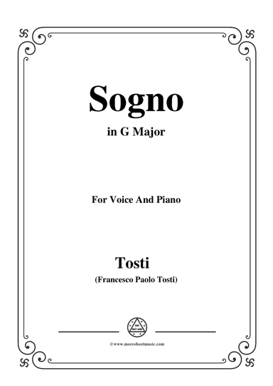 Tosti-Sogno in G Major,for Voice and Piano