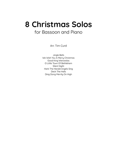 8 Christmas Solos for Bassoon and Piano
