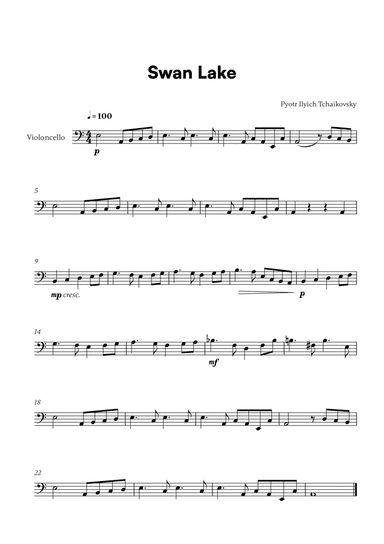 Tchaikovsky - Swan Lake (for Cello Solo)