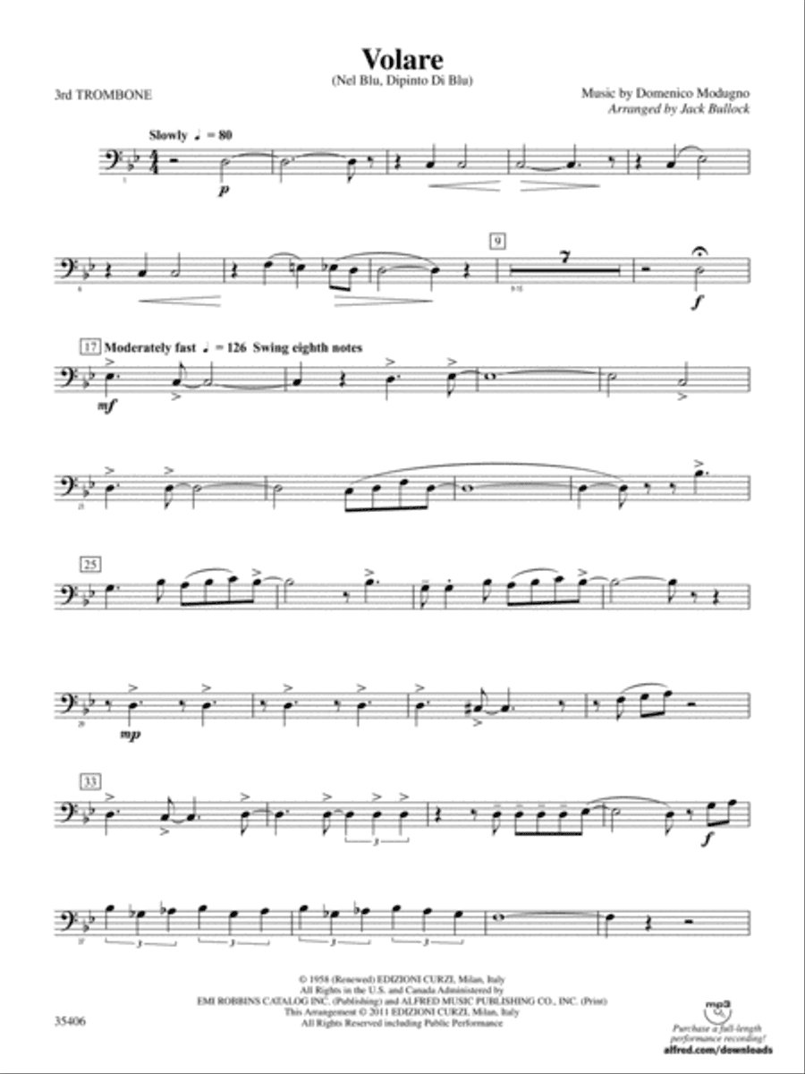 Volare: 3rd Trombone