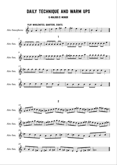 G-major/E-minor Technique and warm ups
