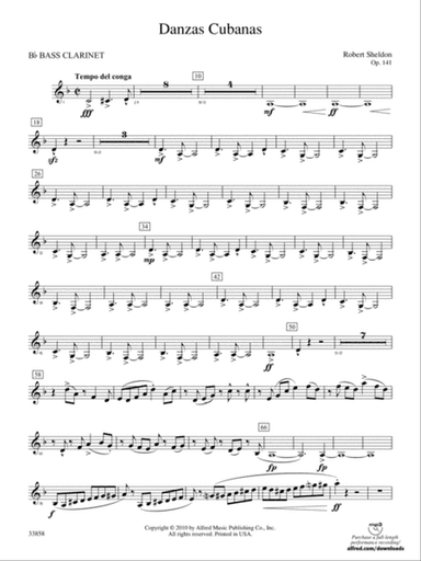 Danzas Cubanas: B-flat Bass Clarinet