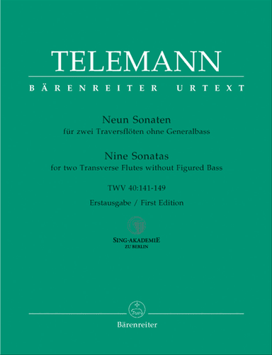 Neun Sonaten for two Flutes without Bass TWV 40:141-149