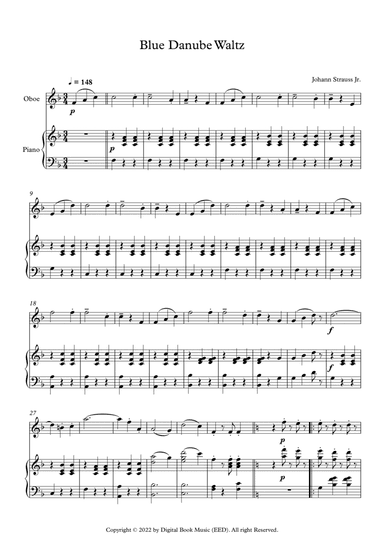 Blue Danube Waltz - Johann Strauss Jr. (Oboe + Piano)