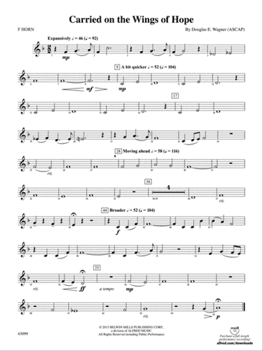 Carried on the Wings of Hope: 1st F Horn