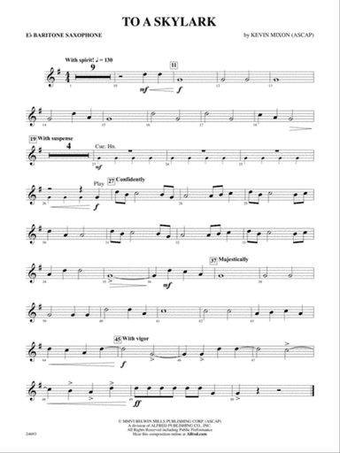 To a Skylark: E-flat Baritone Saxophone