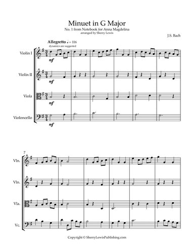 Minuet in G, No. 1 from the Notebook of Anna Magdalena