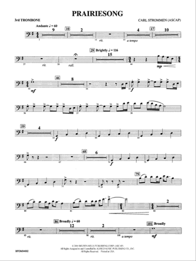 Prairiesong: 3rd Trombone