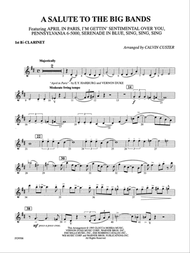 A Salute to the Big Bands: 1st B-flat Clarinet