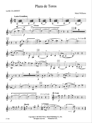 Plaza de Toros: 1st B-flat Clarinet