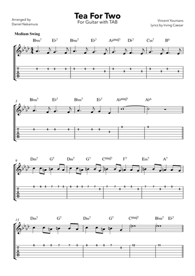 Tea For Two (For Guitar and TAB)