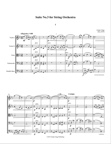 Suite No 3 for String Orchestra