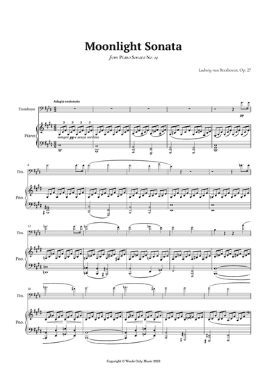 Moonlight Sonata by Beethoven for Trombone and Piano