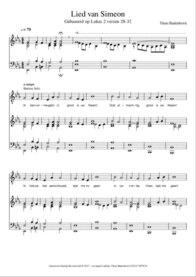 Lied van Simeon - Nederlands