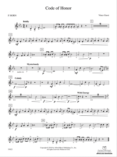 Code of Honor: 1st F Horn