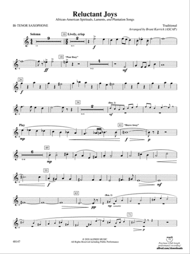 Reluctant Joys: B-flat Tenor Saxophone