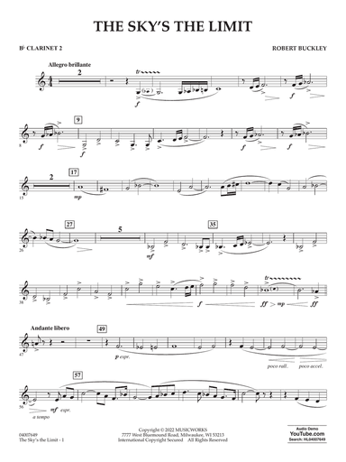 The Sky's the Limit - Bb Clarinet 2
