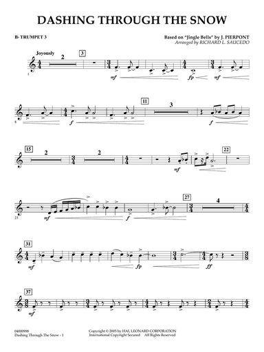 Dashing Through The Snow (based on "Jingle Bells") (arr. Richard L. Saucedo) - Bb Trumpet 3