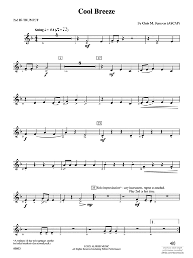 Cool Breeze: 2nd B-flat Trumpet