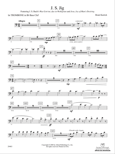 J.S. Jig: (wp) 1st B-flat Trombone B.C.