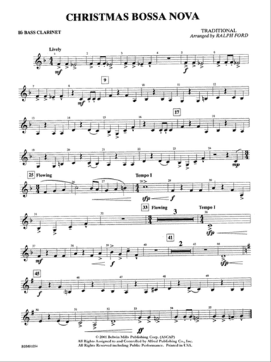 Christmas Bossa Nova: B-flat Bass Clarinet