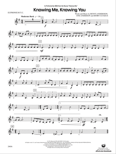 Knowing Me, Knowing You (As performed by ABBA from the musical Mamma Mia): Baritone T.C.