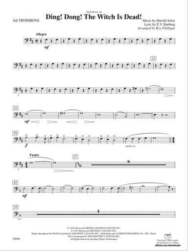 Variations on Ding! Dong! The Witch Is Dead!: 3rd Trombone
