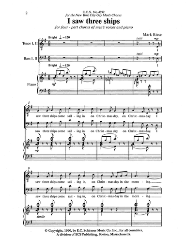 Christmas Trilogy: 1. I Saw Three Ships (Downloadable Choral Score)