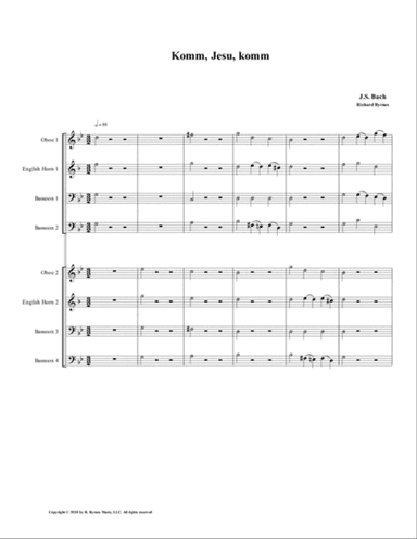 Komm, Jesu, komm (motette) by J.S. Bach (Double Double-Reed Choir)
