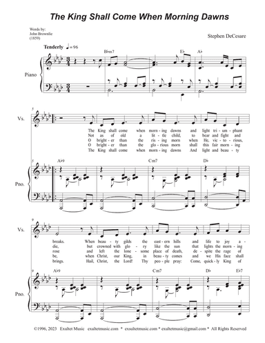 The King Shall Come When Morning Dawns (2-part choir - (TB)