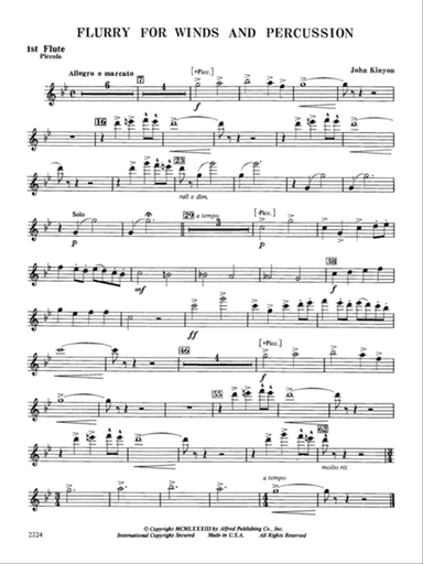Flurry for Winds and Percussion: Flute