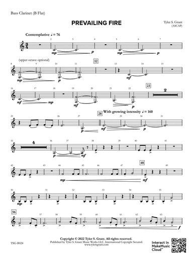Prevailing Fire: Bass Clarinet
