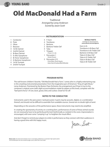 Old MacDonald Had a Farm: Score