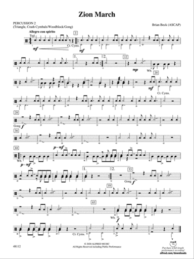 Zion March: 2nd Percussion