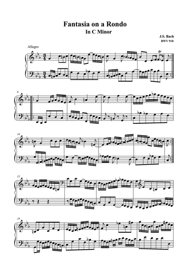 Bach Fantazia in C Minor BWV 918