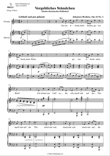 Vergebliches Standchen, Op. 84 No. 4 (A-flat Major)