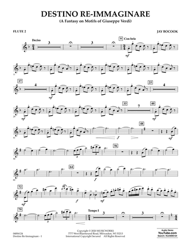 Destino Re-Immaginare (A Fantasy on Motifs of G. Verdi) - Flute 2