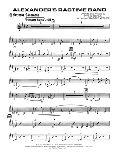Alexander's Ragtime Band: E-flat Baritone Saxophone