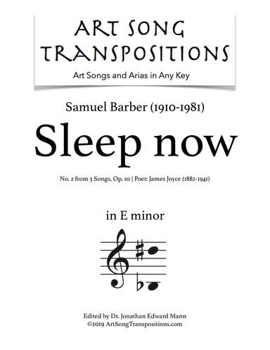 Sleep Now, Op. 10, No. 2