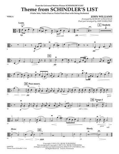 Theme from Schindler's List - Viola