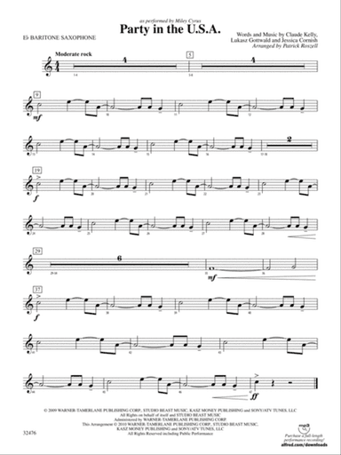 Party in the U.S.A.: E-flat Baritone Saxophone
