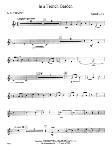 In a French Garden: 1st B-flat Trumpet
